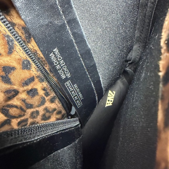 ZARA Leopard Print Sock Boots Pointed Toe Stiletto Y2K animal print Size EU 38 - Picture 9 of 9